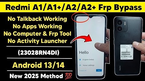 Redmi A1/A1+/A2/A3+ Frp Unlock  Google Account Lock | Android 13/14 New Easy working Method 2025 ✅