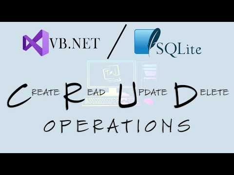 Visual Basic.Net w/ SQLite | Perform CRUD (Create, Read, Update, Delete) in SQLite with VB.Net