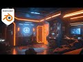 Blender sci fi architecture visualization hard surface modelling in live