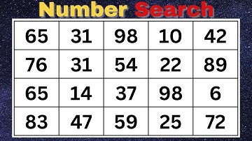 Number Search #48 . How many numbers can you find? | Memory | brain game | Quiz