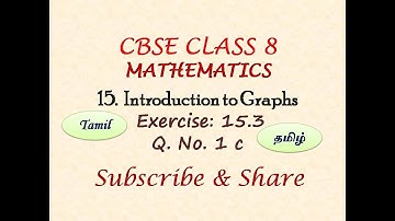 CBSE Class 8 Maths Exercise 15.3 Question 1 a, Chapter 15, Introduction to Graphs in Tamil, NCERT