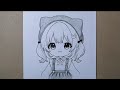 How to draw cute chibbi girl with pencil step by step easy anime drawing for bigners✏️✍️✨