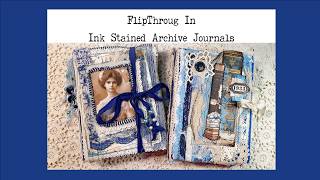 FlipThrough Blue Ink Stained Archive Journals Collab  with @SunflowersAndDors​