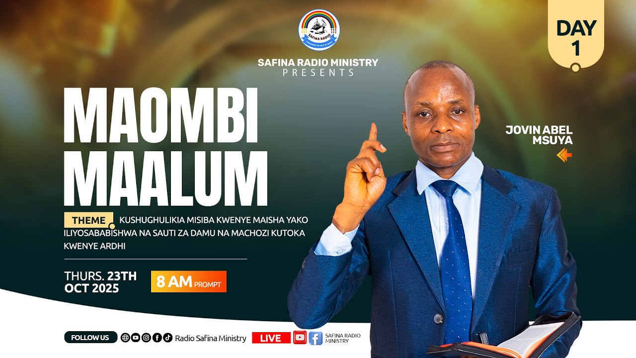 LIVE NOW🔴JOVIN ABEL -  KUSHUGHULIKIA MISIBA KWENYE MAISHA YAKO - 23/10/2025