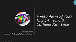 Python Solution - Advent of Code 2022 - Day 10 - Part 2 - Cathode-Ray Tube