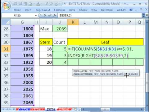 Stem And Leaf Chart Excel