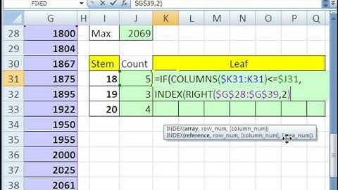 Excel Magic Trick 376: Stem & Leaf Chart for Big Numbers