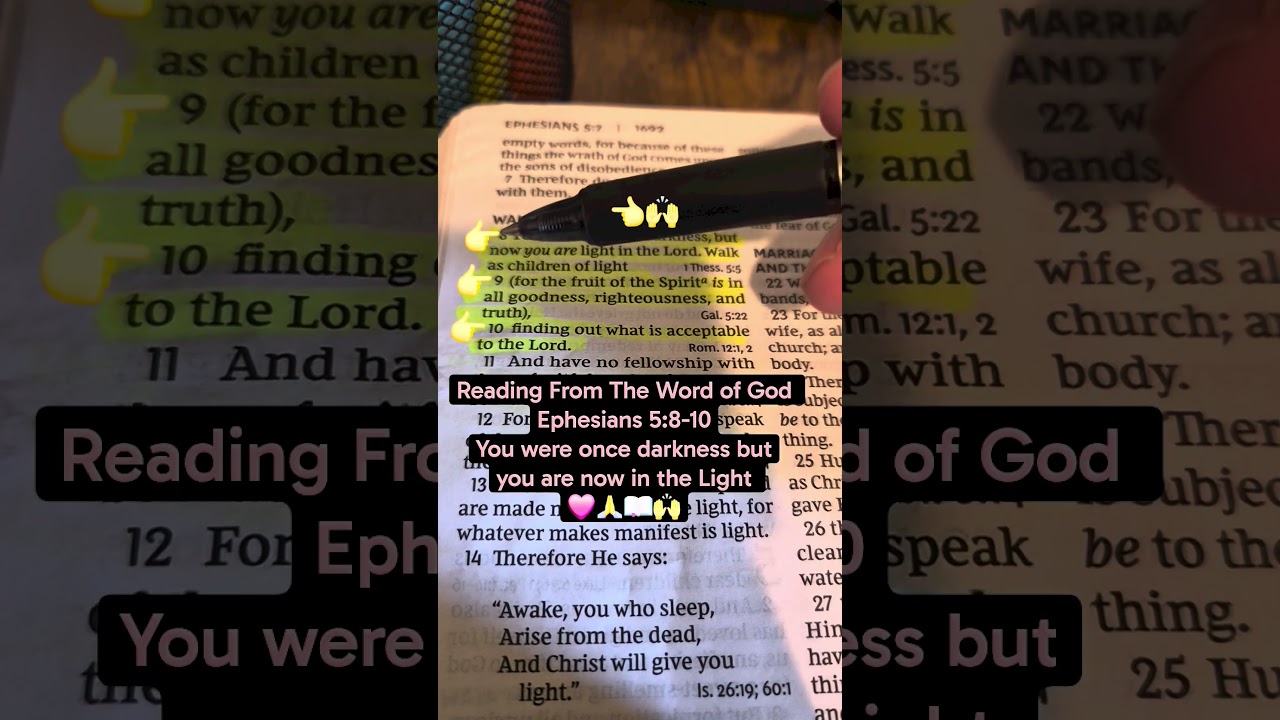 Reading From The Word of God Ephesians 5:8-10 #wordofgod #bibleverse