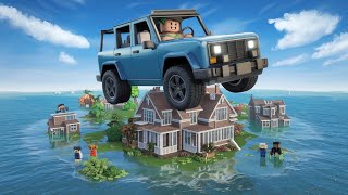 Voando com o carro no Roblox para escapar da inundação! screenshot 2