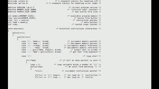 Beginner's C project: coding a brainfuck programming language interpreter [Code Monkey King] screenshot 5