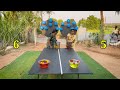 Bounce the Ping Pong Balls Into the Water Bowl Challenge || Village Avengers