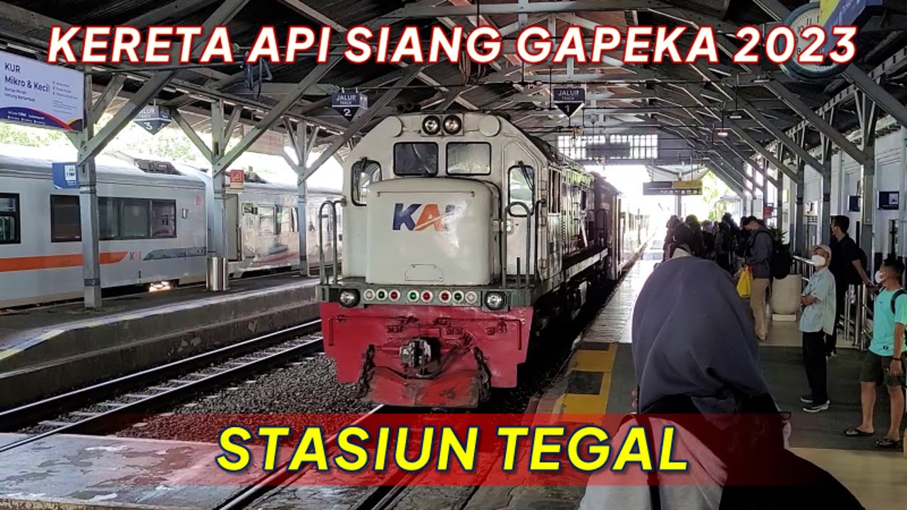 SEMUA KERETA BERHENTI DI STASIUN INI, KECUALI SATU! Kereta Api Siang di Stasiun Tegal Gapeka 2023