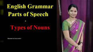 Types Of Nounsparts Of Speechenglish Lessons