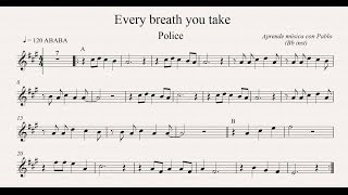 Video thumbnail of "EVERY BREATH YOU TAKE:  Bb inst (clarinete, trompeta, saxo sop/tenor) (partitura/playback)"