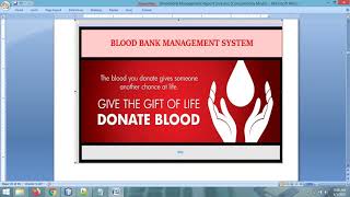 Project Report - Blood Bank Management System | Java Swing