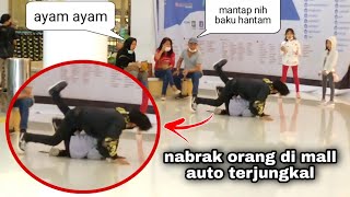 PRANK NABRAK ORANG DI MALL !!! PENGUNJUNG AUTO KAGET TERJUNGKAL