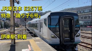 JR東日本 E257系  特急「踊り子6号」伊豆急下田ー東京 伊東駅 到着