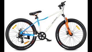 Lightweight 26 Inch Mountain Bike Mtb Shimano 7 Speed 360 Verdant Calix White Blue Orange