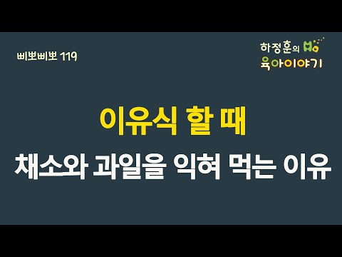 #424 이유식 할 때 채소와 과일을 익혀 먹는 이유: 소아청소년과 전문의 하정훈의 육아이야기(삐뽀삐뽀119소아과저자)
