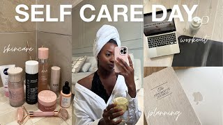 SELF CARE VLOG | skincare &amp; haircare routine, staying productive, cleaning + making matcha