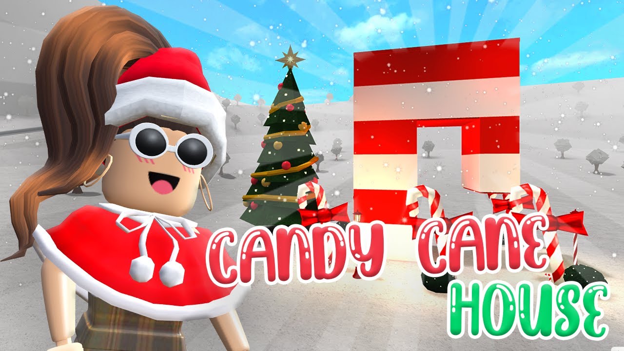 Building A CANDY CANE HOUSE In BLOXBURG!! YouTube