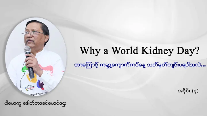 "Why a World Kidney Day?" by Prof Khin Maung Htay ...