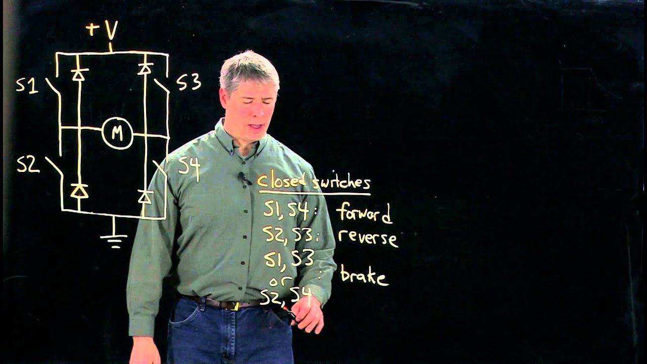 Driving DC motors, part 3/3: H-bridges (Kevin Lynch)