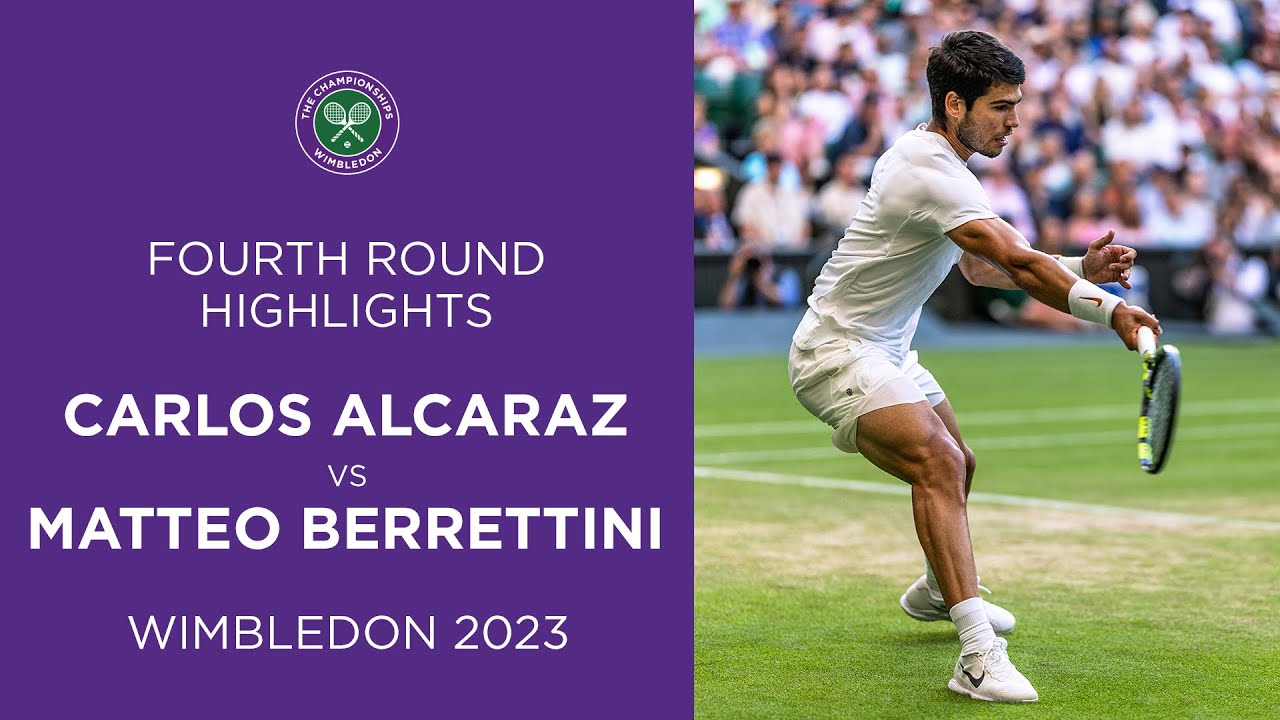 Carlos Alcaraz vs Matteo Berrettini Fourth Round Highlights Wimbledon 2023