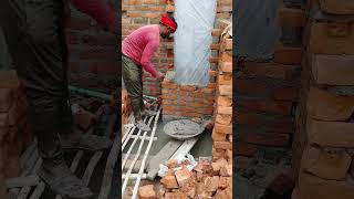 4 inch brick wall laying #youtubeshorts #construction #shorts #short #trending #viral #explore