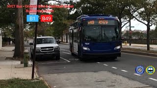 ᴴᴰ⁶⁰NYCT Bus • Oriental Blvd & Falmouth Street Busfanning Action (B1, B49)