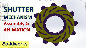 SolidWorks Assembly & Motion Animation #4 | Shutter Mechanism. Iris Mechanism