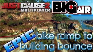 JCMP BIGair Stunt Jump - Epic Bike Ramp - Just Cause 2 Multiplayer