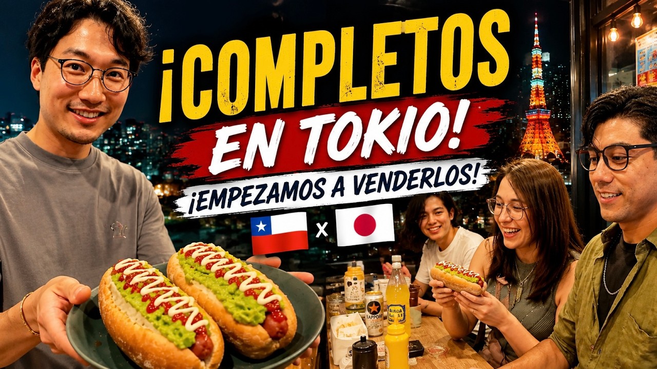Decidí seguir vendiendo COMPLETOS CHILENOS en una zona de oficinas de TOKIO! 🇯🇵
