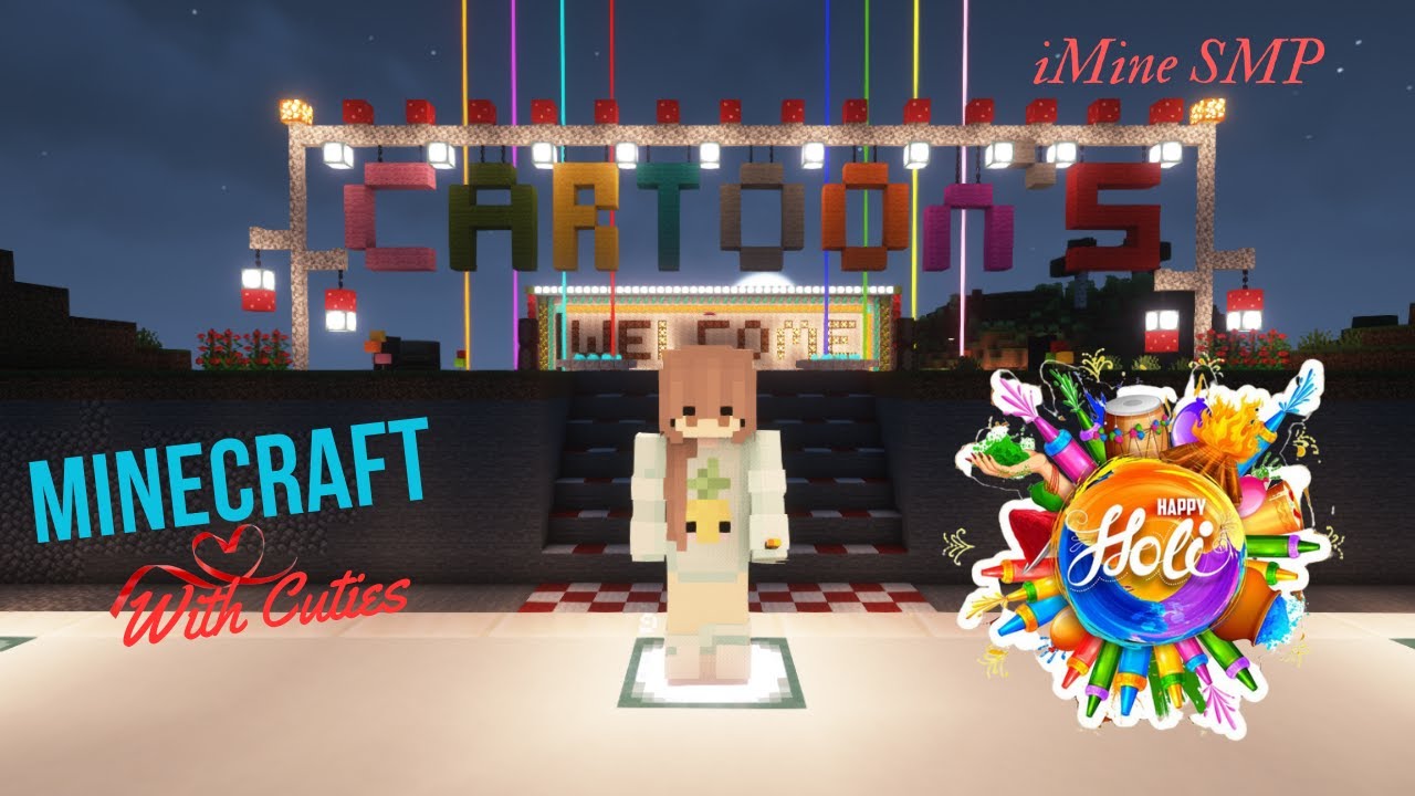 Pyara & Best month start😍 Happy Holi cartoonsss🔫 iMine SMP Minecraft