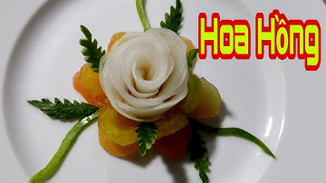 Cách cắt tỉa Hoa Hồng Từ Củ Cải, Cà Rốt siêu đẹp - trang trí tiệc - beautiful flower