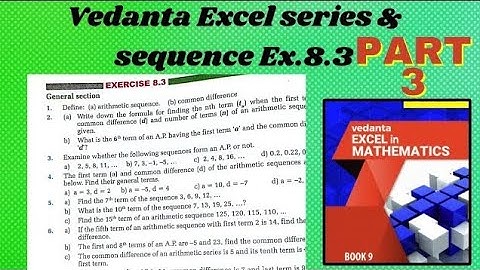class 9 |Vedanta Excel in Mathematics| series and sequence solution| Ex. 8.3 part 3