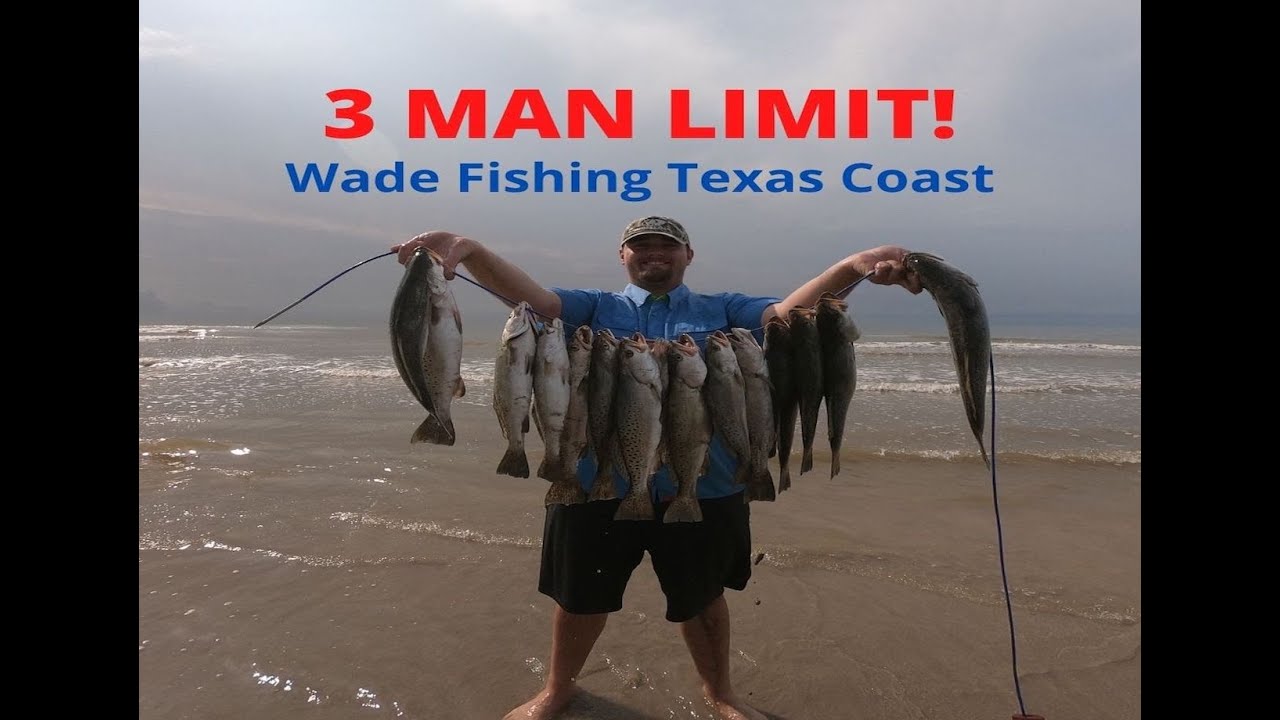 3 MAN LIMIT Surf Fishing Galveston/Surfside TX(Monster Trout!) YouTube
