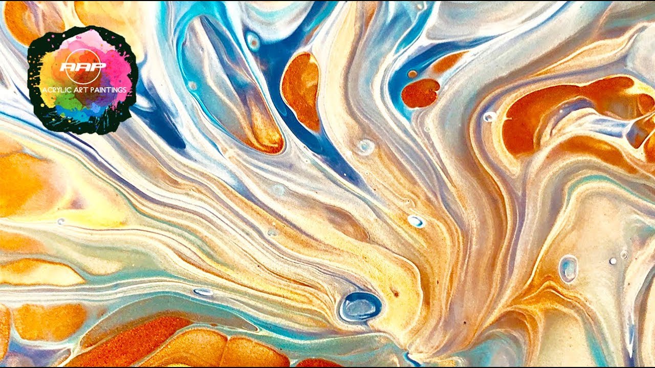 Colander Pour using Leftover Painting with Lubricant. Acrylic Pouring