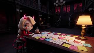 Charlie Planning at the Hotel Lobby Desk 🌙 Hazbin Hotel Lofi Music screenshot 2