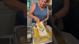 How to Cut Sweet Corn Off the Cob with a Tupperware Mandolin