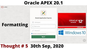 Formatting | Oracle APEX 20.1