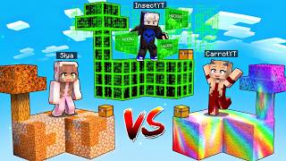 Island of POOR vs Island of HACKER vs Island of Rainbow in Minecraft!