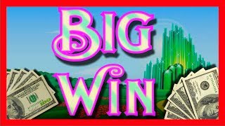 BIG WIN! Wizard of Oz Ruby Slippers Slot Machine Bonus - Glinda Bubbles - Big Win!