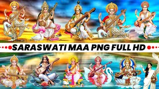 Saraswati Puja Png Photos |  New Saraswati Maa Png Photos | Saraswati Ji Ka PNG Images Download 2024