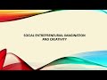 Social Entrepreneurial Imagination and Creativity