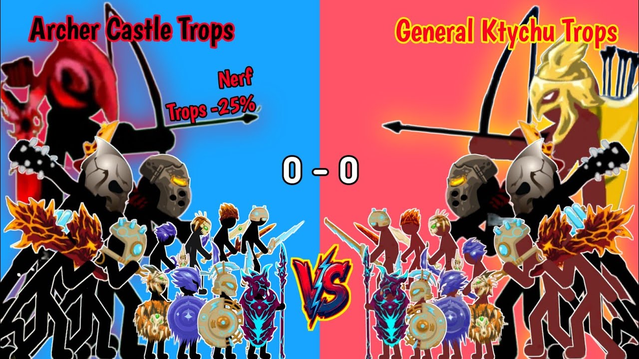 Archer Castle Troops vs General Kytchu Troops ⚔️ Ultimate War | Stick War Legacy
