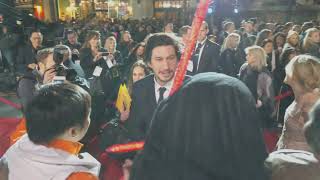 Adam Driver AND Oscar Isaac walking up to us on the red carpet at The Force Awakens World Premiere