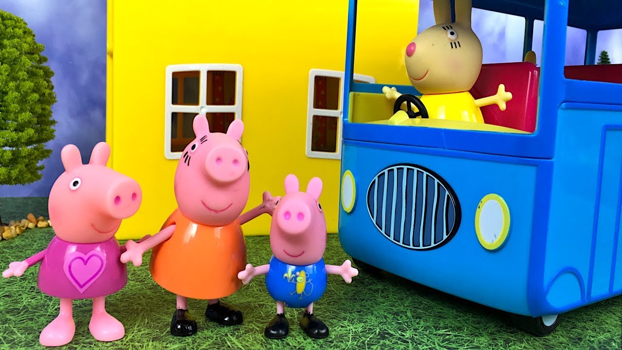 STORY WITH PEPPA PIG DOESN'T WANT TO GO TO SCHOOL AND PLAYS SICK - YouTube