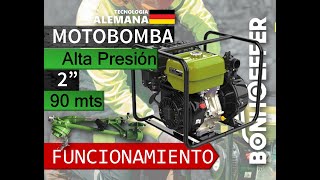 Motobomba de Agua a Alta Presión de 2" BONHOEFFER con tecnología ALEMANA (FUNCIONAMIENTO)