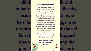 Jack and the Beanstalk | Classic Short Story For Kids | Fairy Tale | ‪@StoriesForReading‬